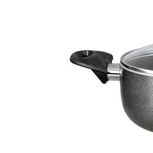 Imusa 12.7 Quart Nonstick Charcoal Exterior Stockpot with Glass