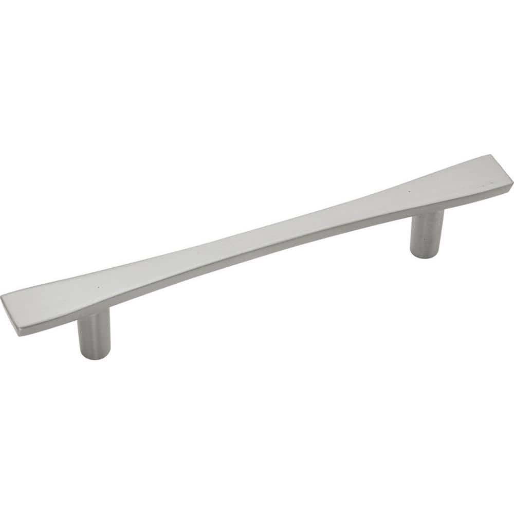 Satin Nickel Modern Bar Cabinet Handle with Mounting Hardware