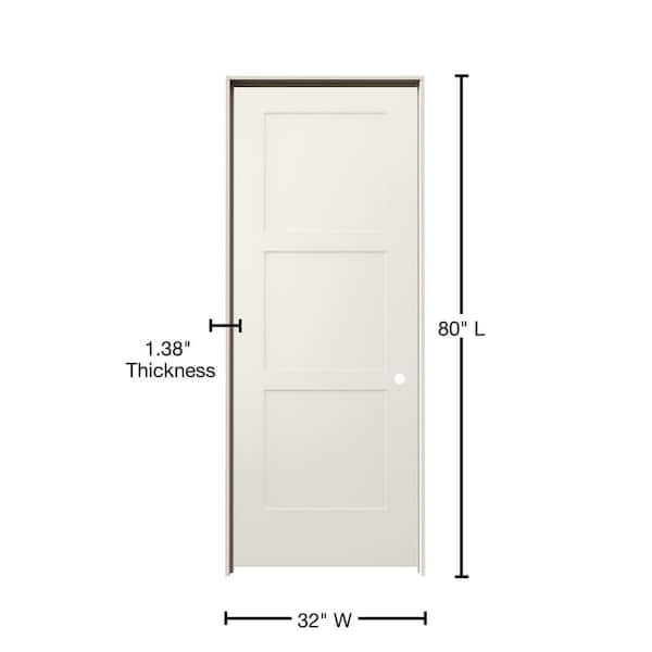 JELD-WEN 32 in. x 80 in. Birkdale Primed Left-Hand Smooth Hollow Core Molded Composite Single Prehung Interior Door - image 3