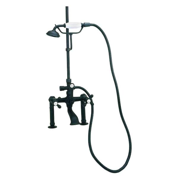 Elizabethan Classics RM24 3-Handle Claw Foot Tub Faucet with Handshower in Oil Rubbed Bronze