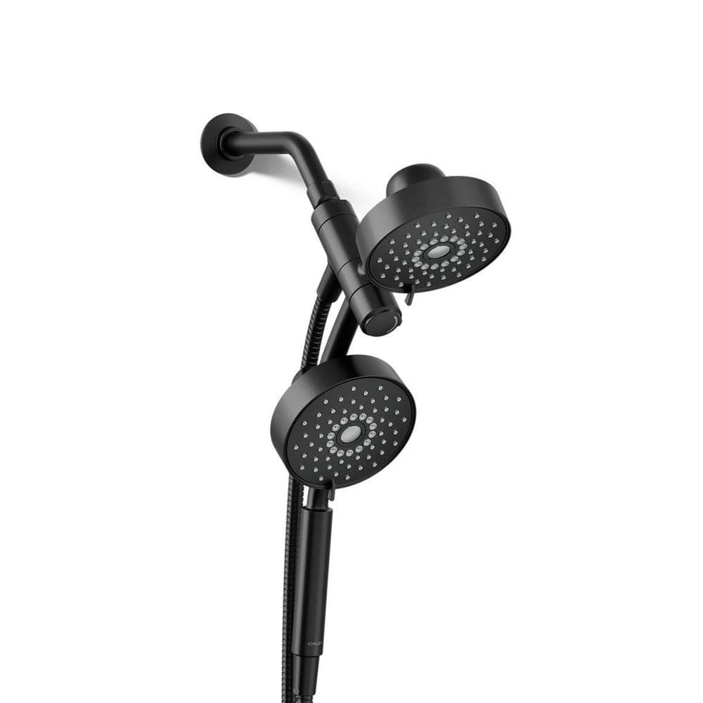 Purist 3-Spray Patterns with 1.75 GPM 6 in. Wall Mount Dual Shower Heads in Matte Black price history on PriceWatchPro