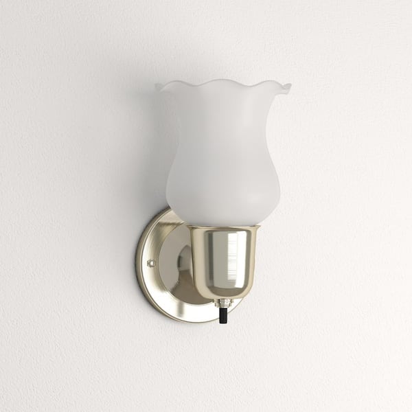 Westinghouse  3  Brushed Nickel  White  Wall Sconce 