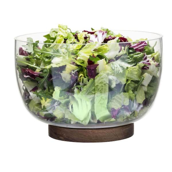 Classic Glass Salad Bowl, Seeded Glass, Short – Abigails
