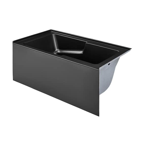 Swiss Madison Voltaire 54 in. Acrylic Right Drain Rectangular Alcove Bathtub in Matte Black