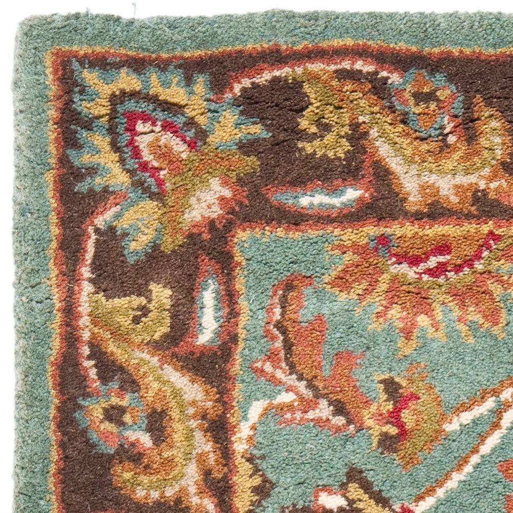Elegant Traditions Hand-Tufted Wool Rectangular Rug in Blue/Brown - 2' x 3'