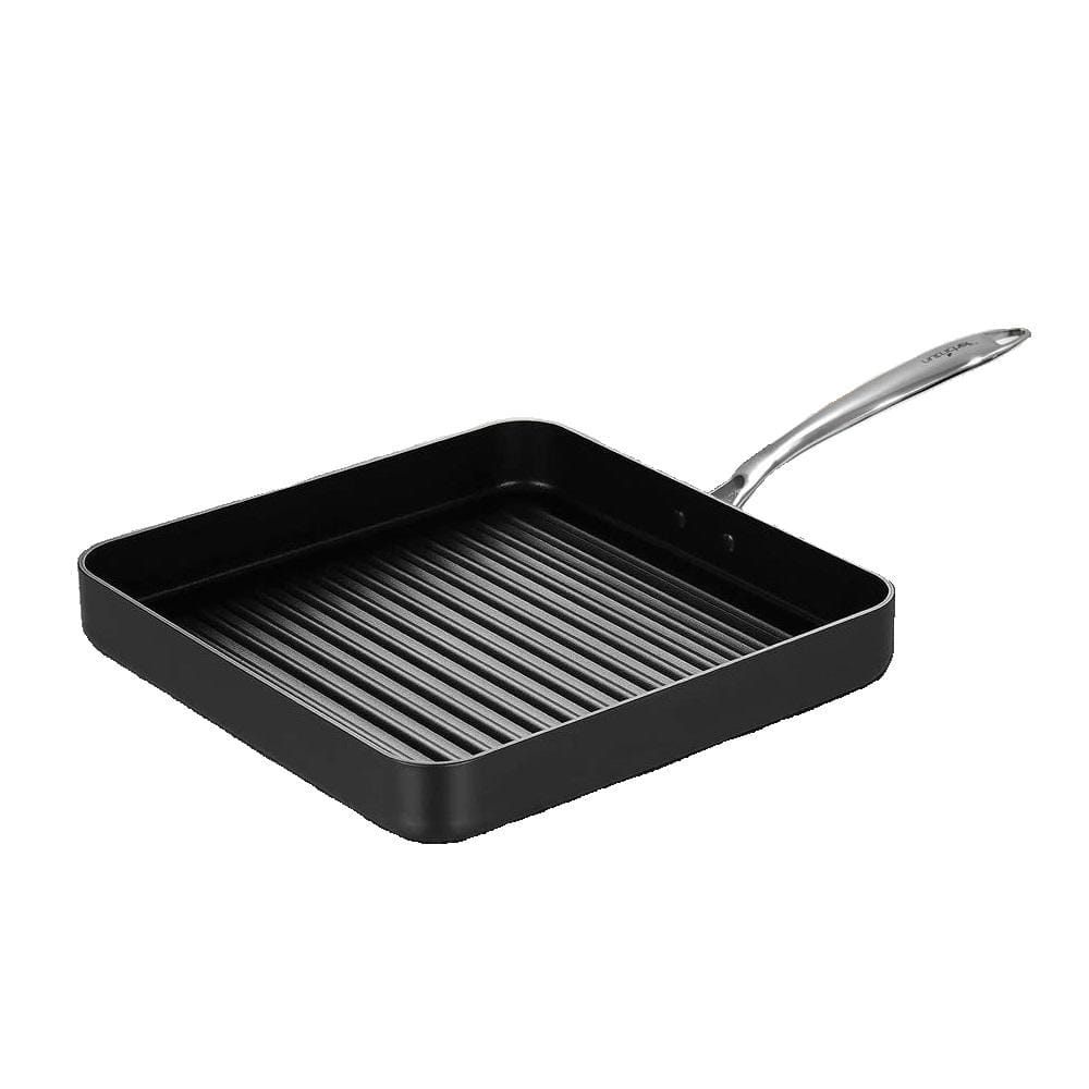 NutriChef Nonstick Cast Iron Grill Pan - 11-Inch Kitchen Square Cast Iron  Skillet Grilling Pan, Enameled Cast Iron Skillet Steak Pan w/ Side Drip