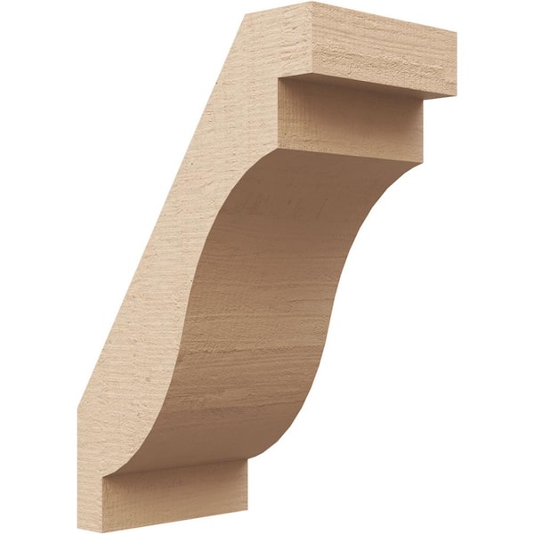 Ekena Millwork 5 in. x 12 in. x 8 in. Copenhagen Rough Cedar Woodgrain Timberthane Polyurethane Knee Brace, Primed