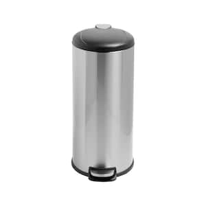 8 Gal. Stainless Steel Round Soft-Close Step-On Trash Can