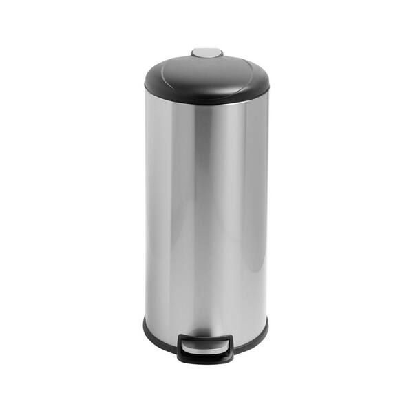 Honey-Can-Do 8 Gal. Stainless Steel Round Soft-Close Step-On Trash Can