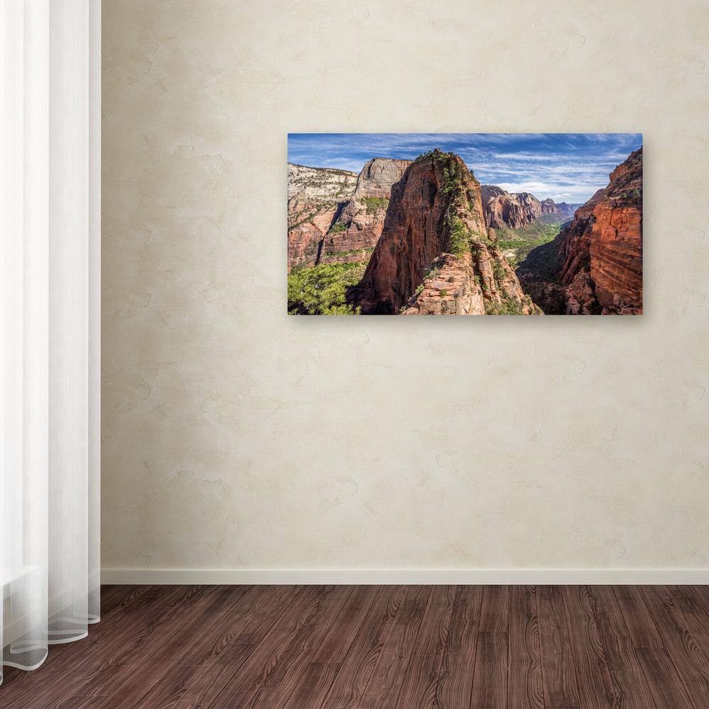 Large Brown and Green Canvas Art of Angel's Landing