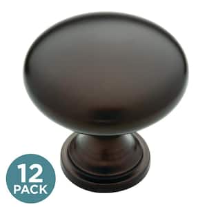 Garrett 1-3/16 in. (30 mm) Classic Dark Oil Rubbed Bronze Round Cabinet Knobs (12-Pack)