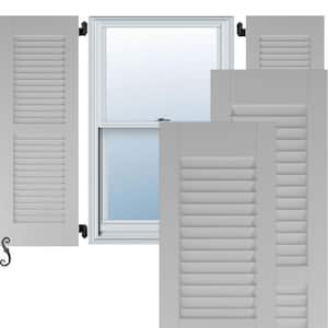 12-in W x 55-in H Americraft Two Equal Louver Exterior Real Wood Shutters (Per Pair), Primed