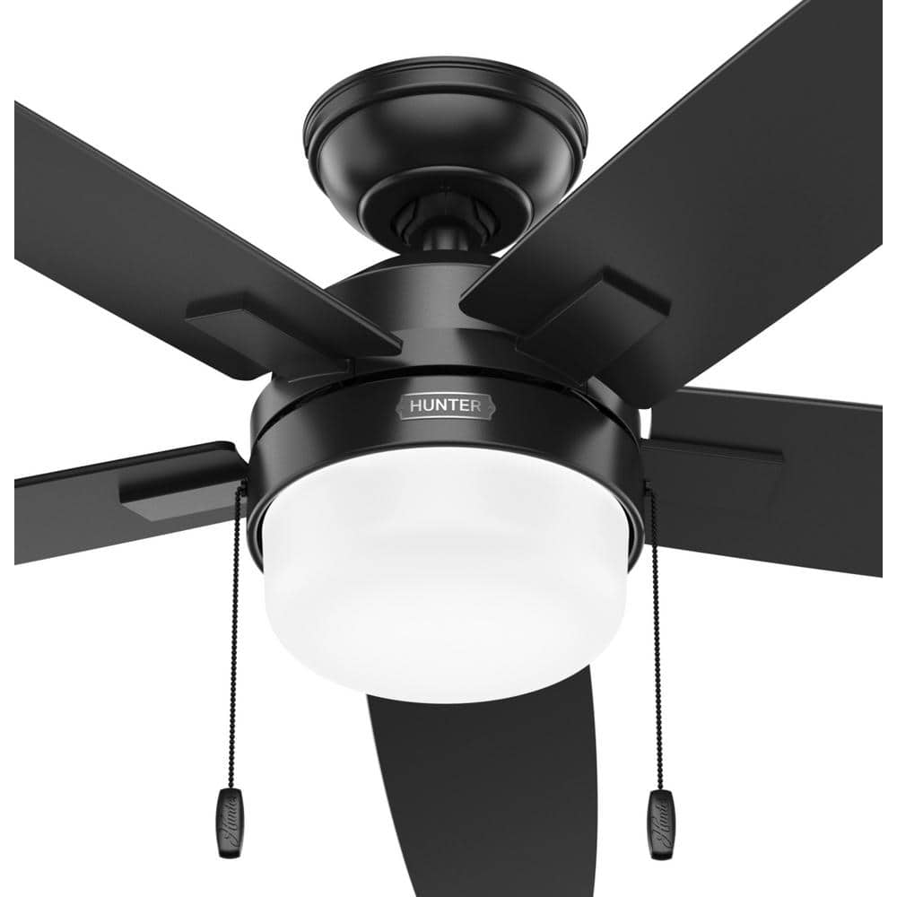 52" Matte Black Ceiling Fan with LED Light Kit