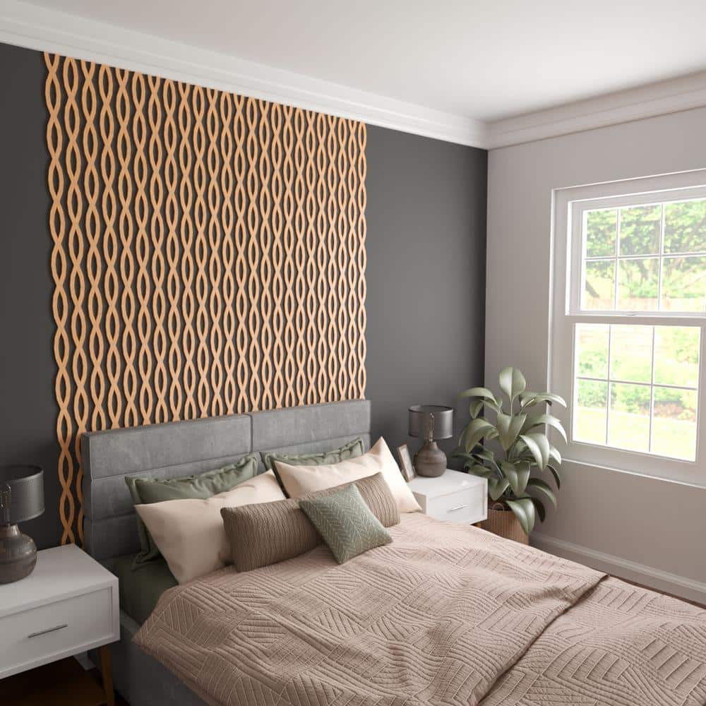 Cherry Wood Decorative Slat Wall Panel Kit, 47" Height