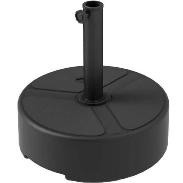 Metal Patio Umbrella Base in Black, Round Outdoor Umbrella Base Holder, Heavy Duty Base, Weather-Resistant For Garden