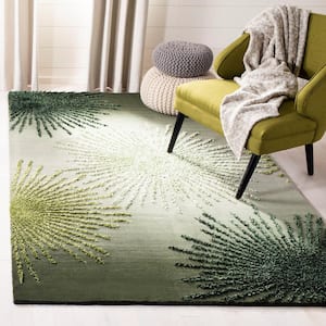 Soho Green/Multi Wool 6 ft. x 6 ft. Square Floral Area Rug