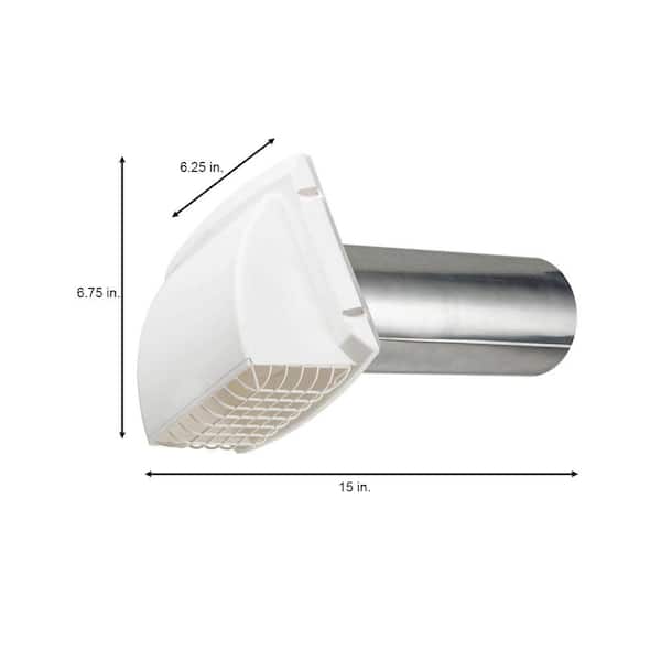 Everbilt Wide Mouth Dryer Vent Hood In White Bpmh4whd6 - Wall Heat Registers Home Depot