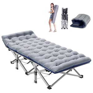 Folding XL Camping Cot 75 in. x 28 in. Portable Camping Cot Bed Double Layer Oxford Portable Travel Cots with Carry Bag