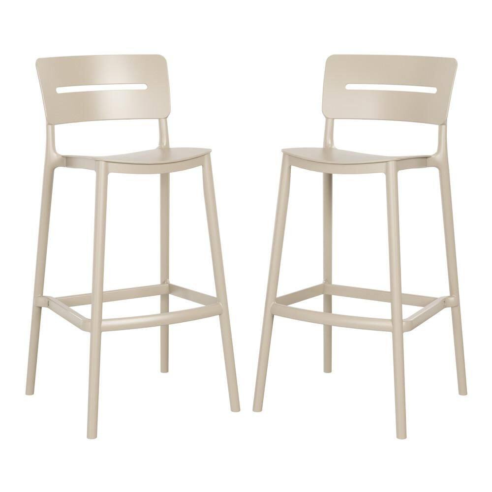 "Frond&Form Modern Outdoor Patio Poly Plastic Stackable 29.5"" Bar Stool (Set of 2), Sand" price history on PriceWatchPro