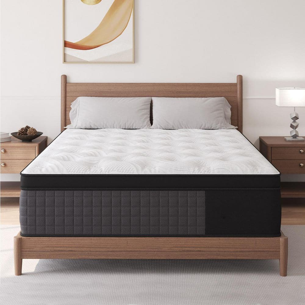 Skyhedon Queen Medium Firm Hybrid 12 in. Euro Top Support and Bed