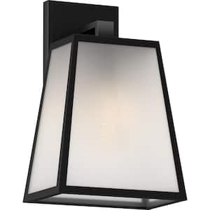 Medium Black Outdoor Hardwired Bell Lantern Sconce with No Bulbs Included