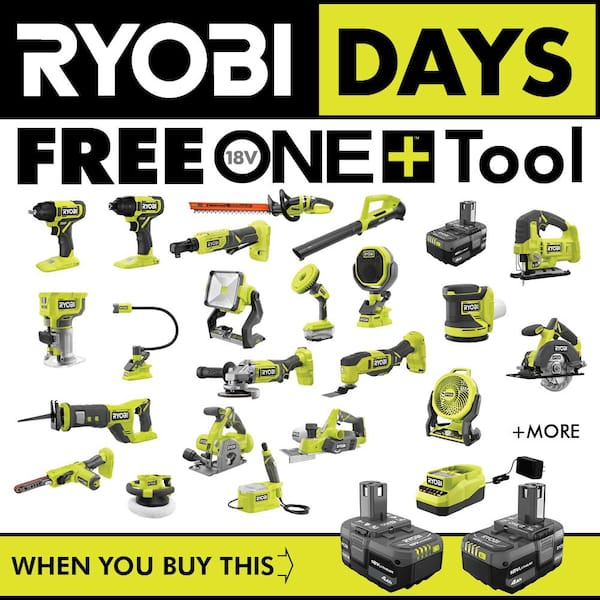 RYOBI ONE+ 18V Lithium-Ion Ah (2-Pack) and Charger Kit PSK006 - The Home Depot