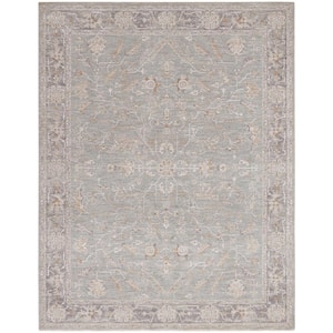 Asher Blue Ivory 8 ft. x 10 ft. All-over design Traditional Area Rug