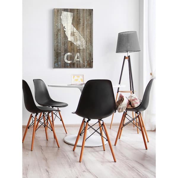 Unbranded 36 in. H x 24 in. W "CA State" by Marmont Hill Printed White Wood Wall Art