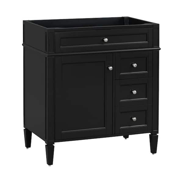 29.3 in. W x 18 in. D x 33 in.H Modern Bath Vanity Cabinet without Top with Tip-Out Drawer and Adjustable Shelf in Black