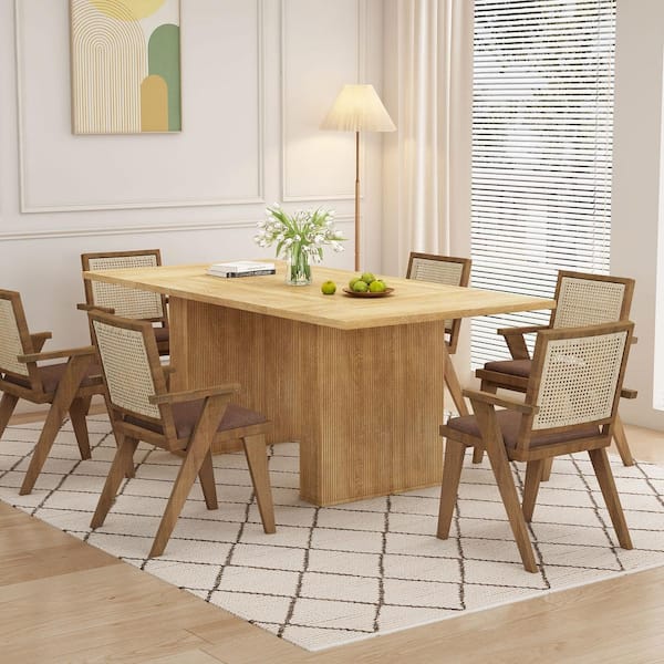 Dovelina Cinna Black Wood 79 in. Rectangle Double Pedestal