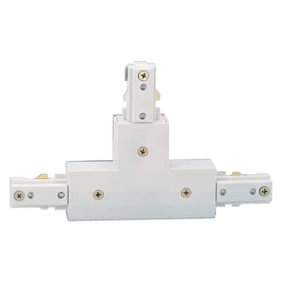 White T-Connector for Linear Track Lighting