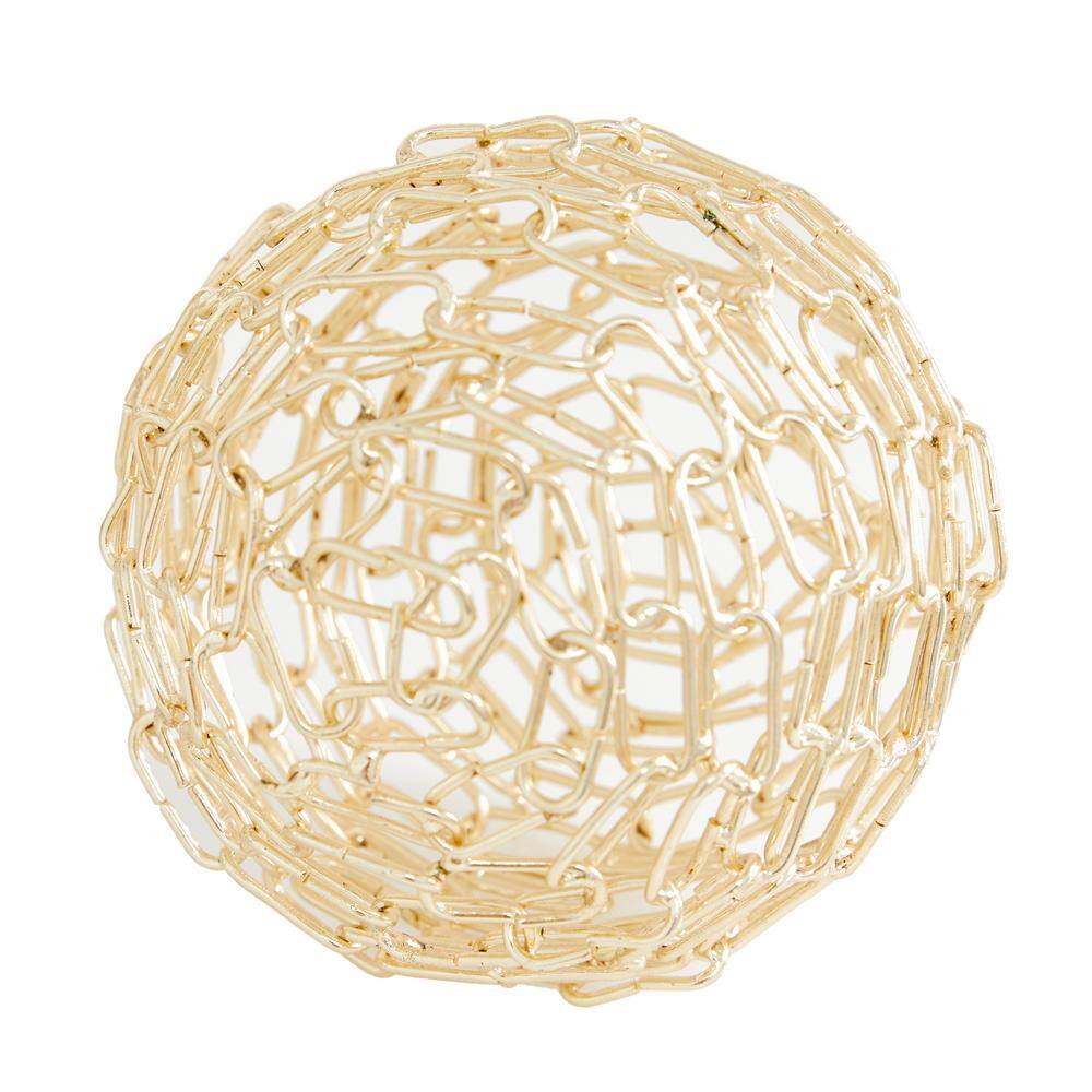 Gold Contemporary Geometric Metal Sculpture Set of 3