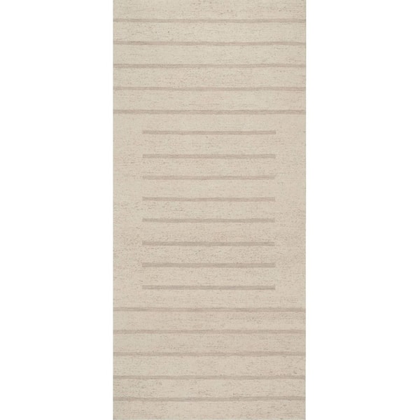 Carmeon Hamilton x Rugs Solena Bohemian Geometric Wool Ivory 3 ft. x 8 ft. Indoor Runner Rug