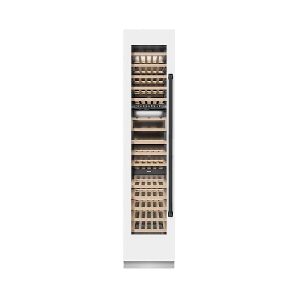 Autograph Edition 18 in. Triple Zone 68-Bottle Left Hinge Column Wine Cooler in White Matte with Matte Black Accents