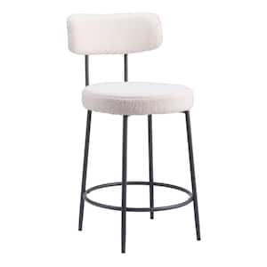 Blanca 24.8 in. Open Back Plywood Frame Counter Stool with 100% Polyester Seat - (Set of 2)