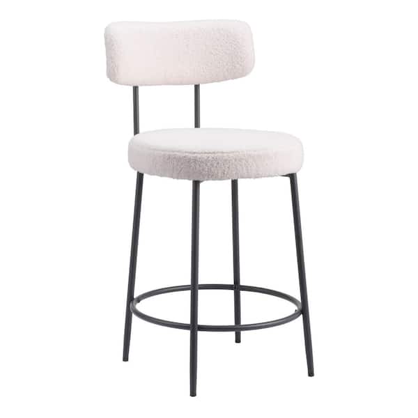 ZUO Blanca 24.8 in. Open Back Plywood Frame Counter Stool with 100% Polyester Seat - (Set of 2)
