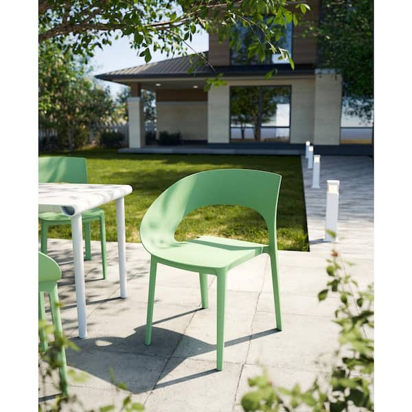 Modern Outdoor Polypropylene Stackable Chair-One-Piece Ergonomic