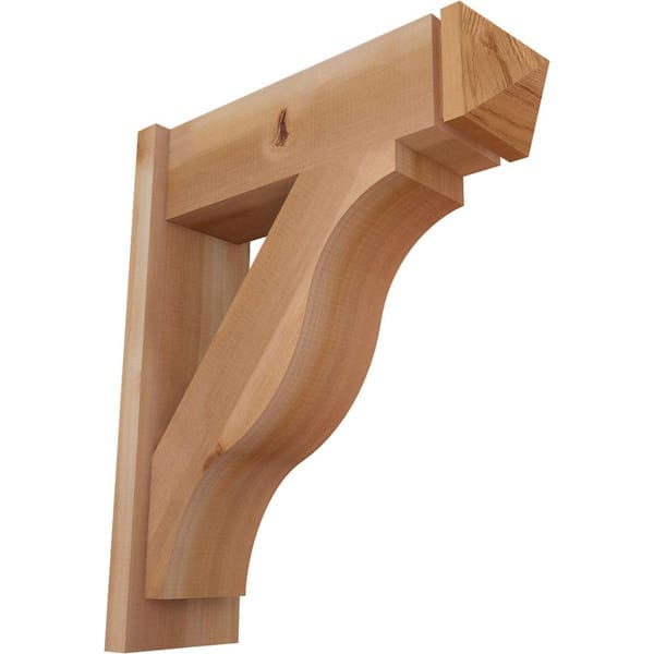 Ekena Millwork 8 in. x 28 in. x 24 in. Fuston Arts and Crafts Smooth Western Red Cedar Outlooker