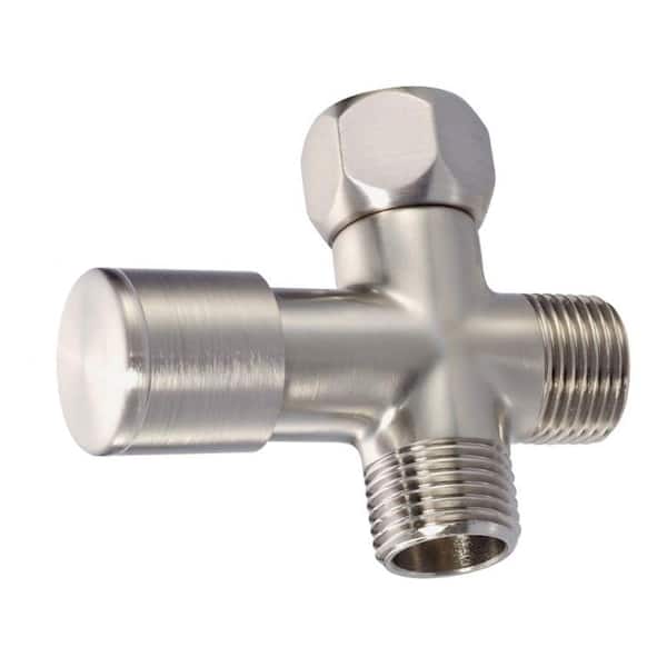 Shower Arm 1/2 in. IPS Diverter Valve in Satin Nickel