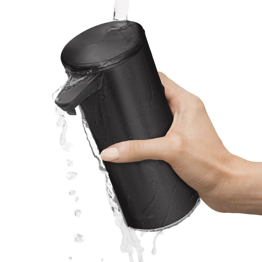 simplehuman 9 oz. Automatic Sensor Pump, Touchless Liquid Soap Dispenser, Matte Black Steel