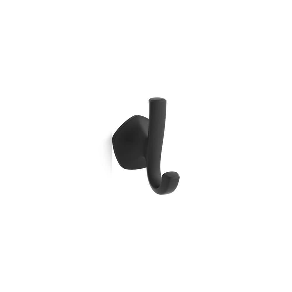 KOHLER Sundae J-Shaped Robe Hook in Matte Black R31062-BL - The Home Depot