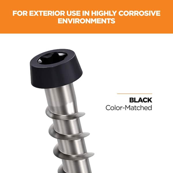 #10 2-3/4 in. Black Star Drive Trim Head Composite Deck Screw (350-Count)