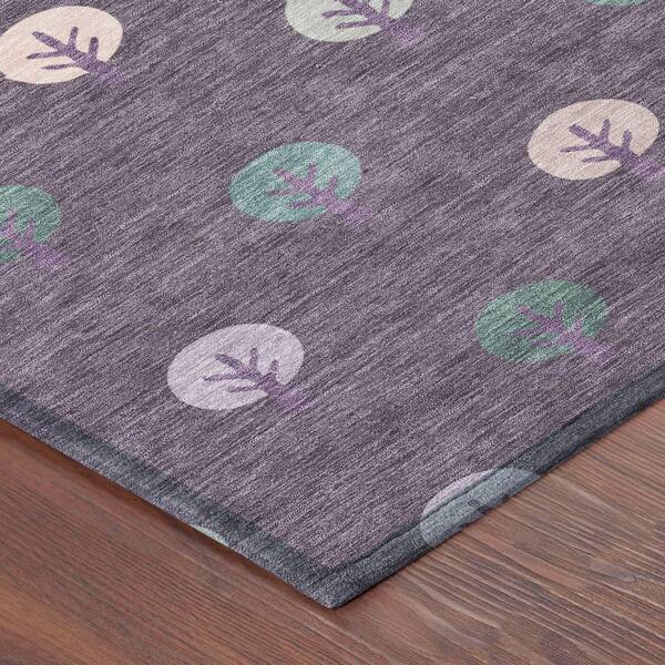 Chantille Machine Washable Indoor/Outdoor Abstract ACN2550 Plum 8 ft. x 10 ft. Area Rug