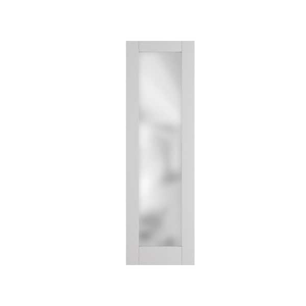 TENONER 24 in. x 80 in. MDF 1-Lite Frosted Glass, White Interior Door Panels Single Pantry Door Slab Prefinished