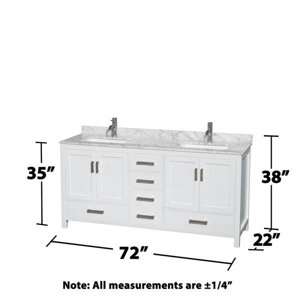 Sheffield 72 in. Double Vanity Cabinet in White