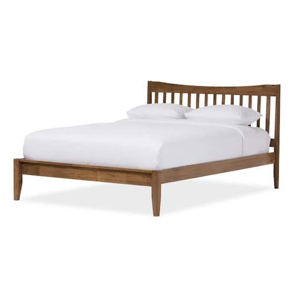 Baxton Studio Edeline Medium Brown Queen Platform Bed