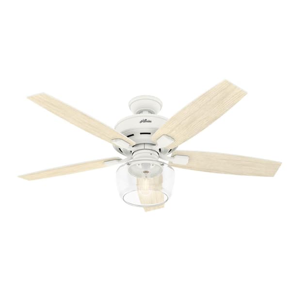 Hunter Bennett 52 in. LED Indoor Matte White Ceiling Fan with Light and Remote Control