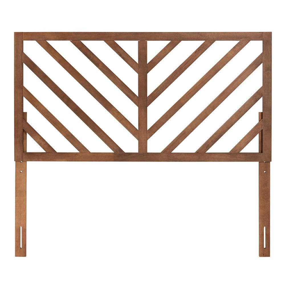 Belisma Queen Ash Walnut Wood Chevron Headboard