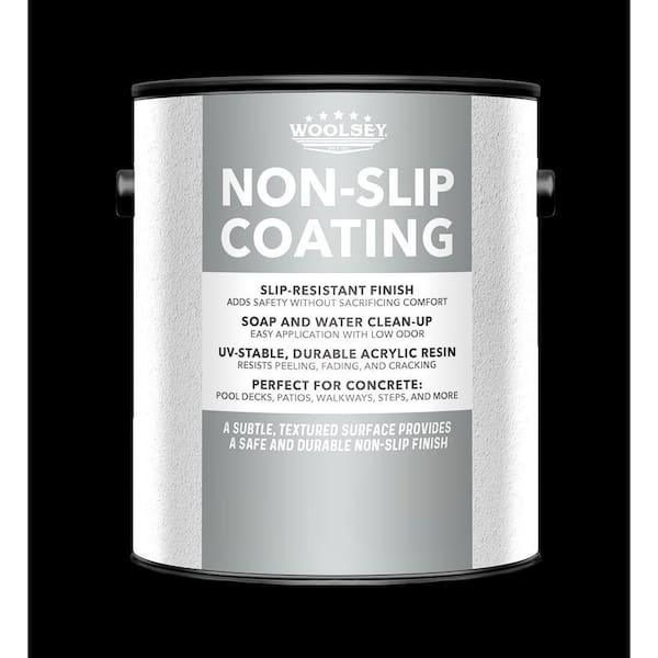 190606 1-Gl White Non-Slip Acrylic Textured Concrete Deck/Patio Coating, Self-priming, Fast Dry Formula, Matte finish