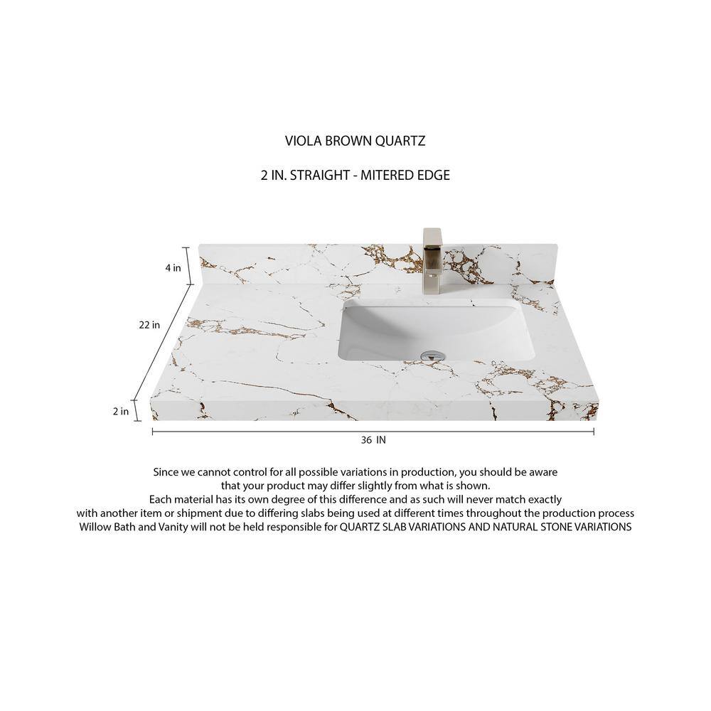 Alabaster Fluted 36" Bathroom Vanity with Quartz Top